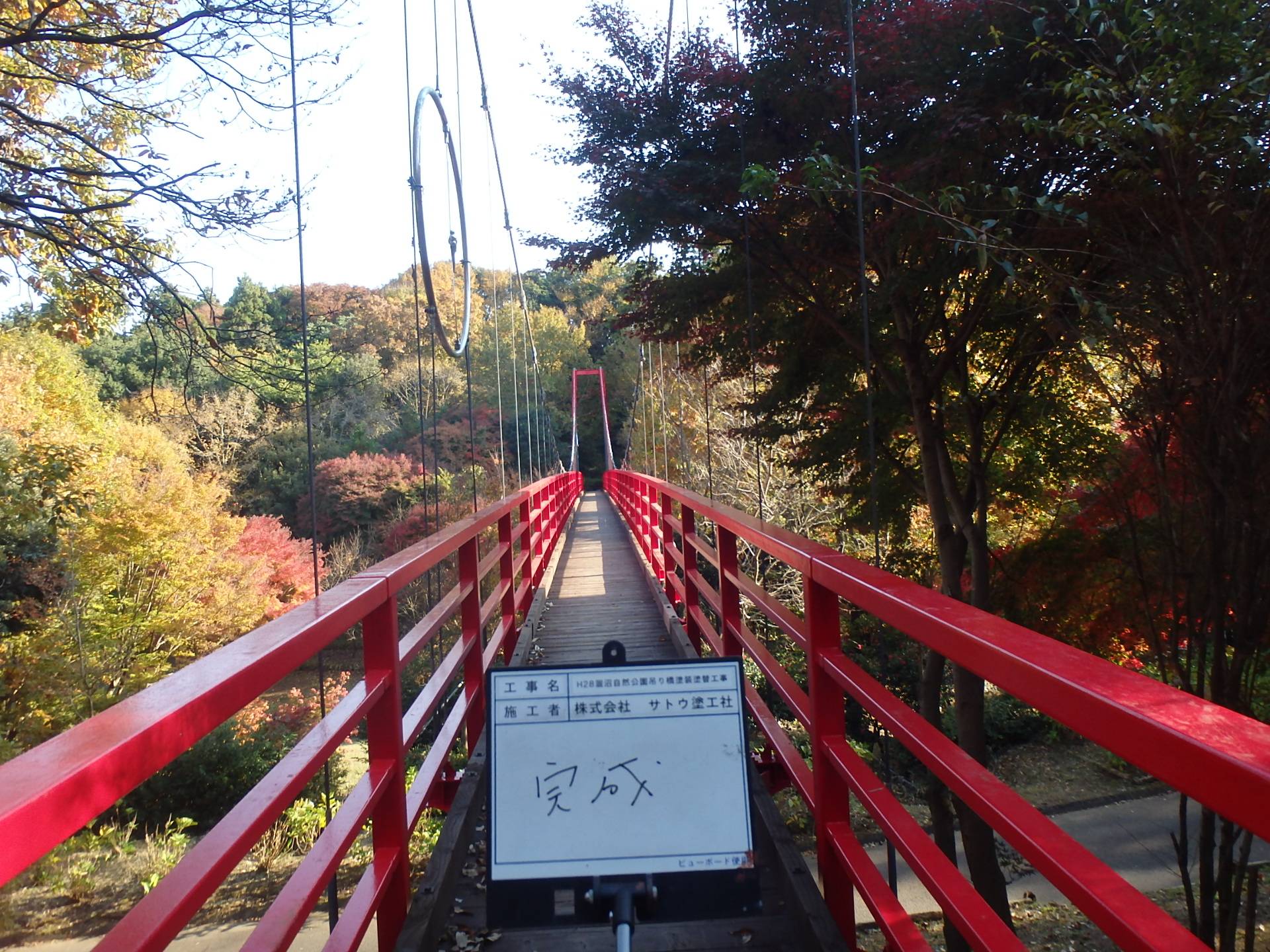 H28涸沼自然公園吊り橋塗装塗替工事／茨城町